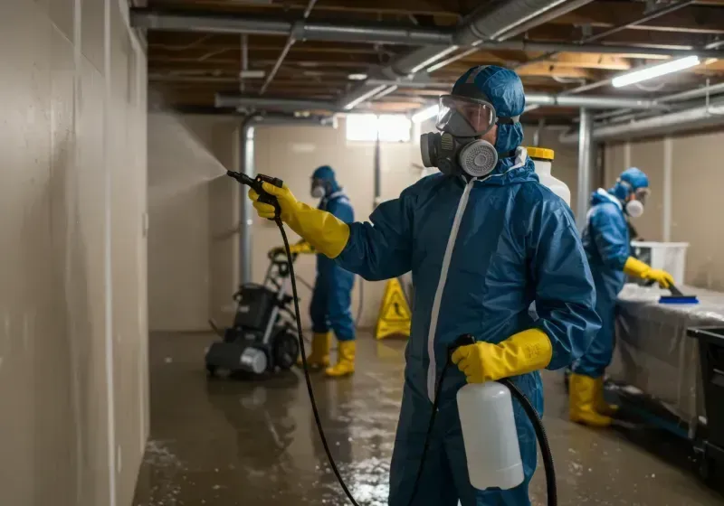 Basement Sanitization and Antimicrobial Treatment process in Calcasieu Parish, LA